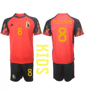Maillot de foot Belgique Youri Tielemans #8 Domicile enfant Monde 2022 Manches Courte (+ pantalon court)